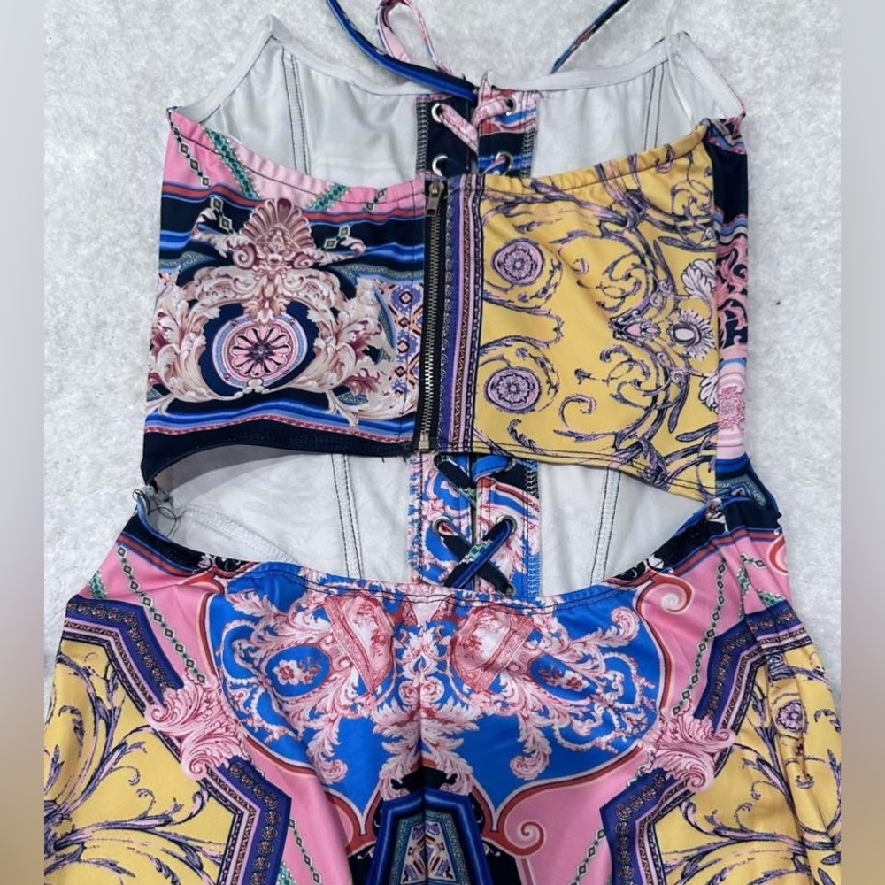 Colorful Patterned Jumpsuit - Picture 2 of 2